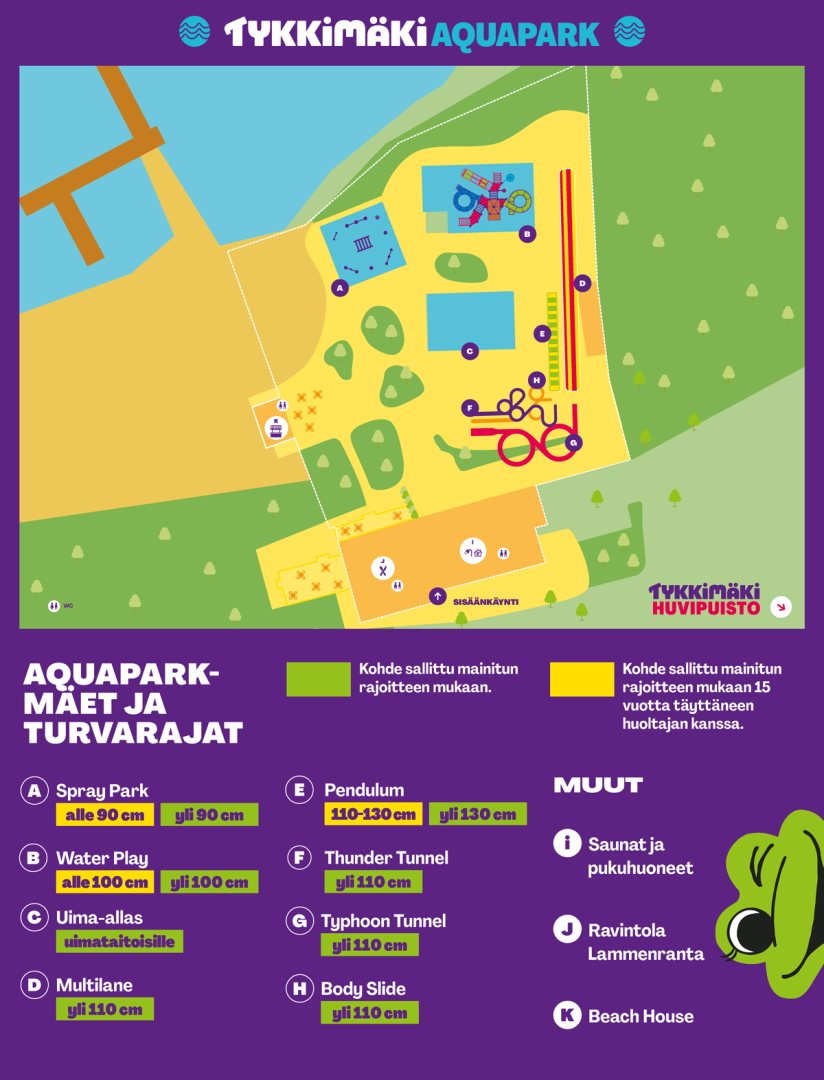 Aquaparkin aluekartta