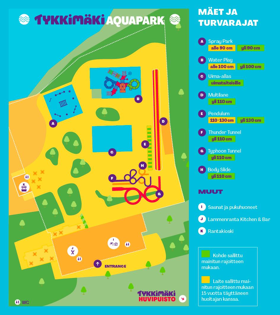 Aquaparkin aluekartta